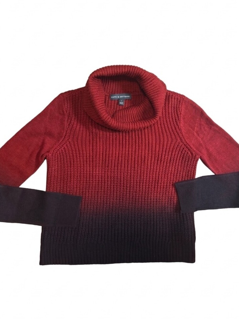 Rock & Republic Red to Brown Ombre Cowl Neck Sweater